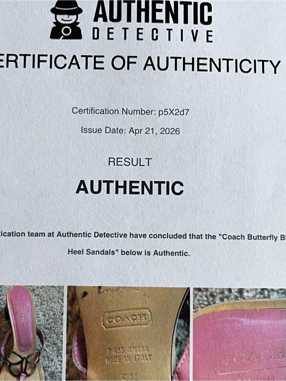 Coach Pink Amara Leather Thong Sandals with Silver Butterfly Accent Y2K - Picture 11 of 11